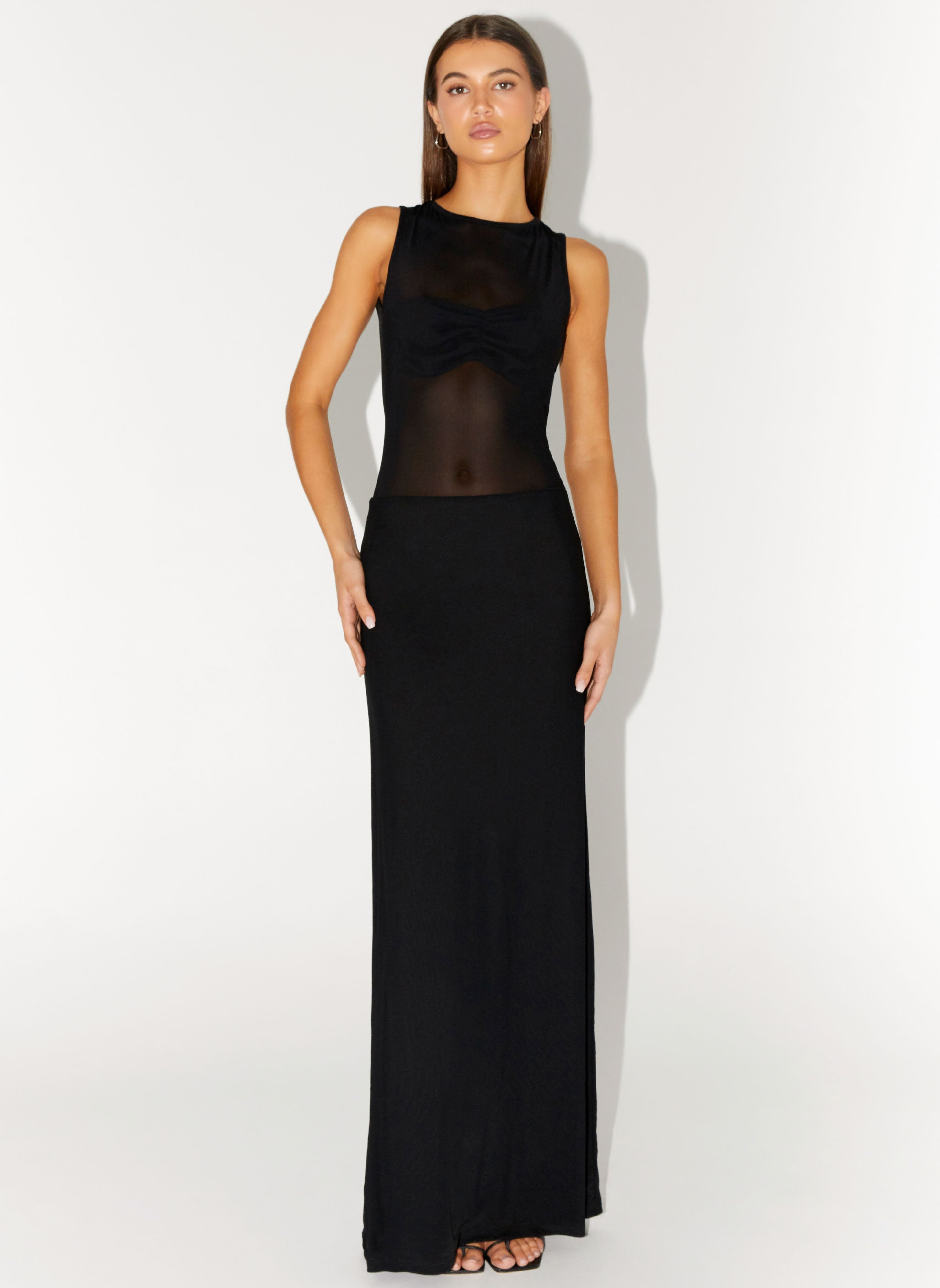 Lyria Mesh Maxi Dress - Black Black / US 8 Lyria Mesh Maxi Dress - Black Black / US 8