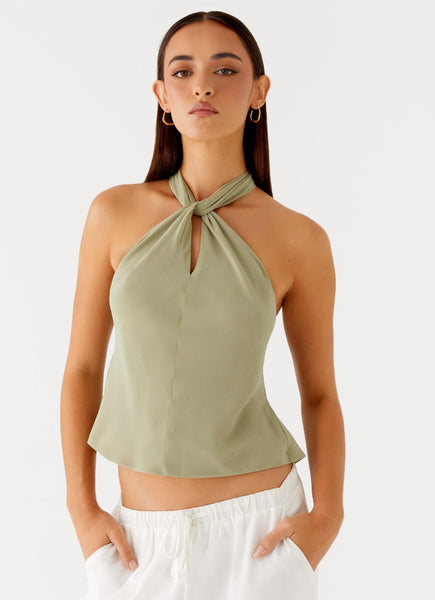 Maddox Scarf Top - Sage – Peppermayo US