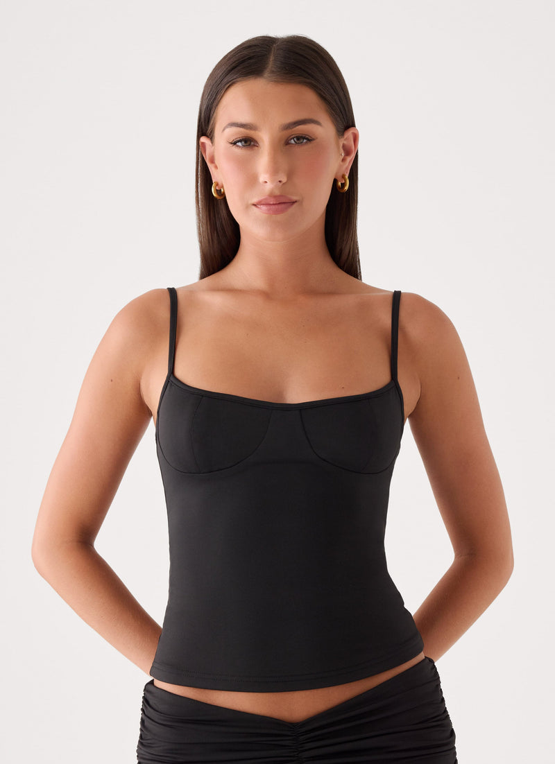 Madelyne Jersey Top - Black