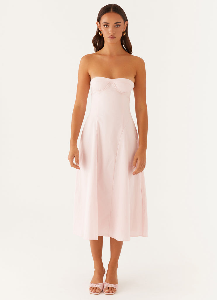 Maika Strapless Midi Dress - Pink