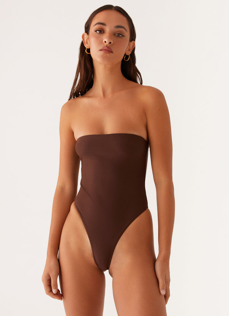 Maxine Strapless One Piece Swimsuit - Brown