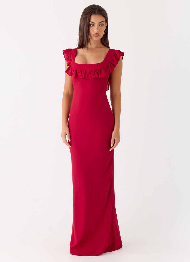 Malina Maxi Dress - Deep Red