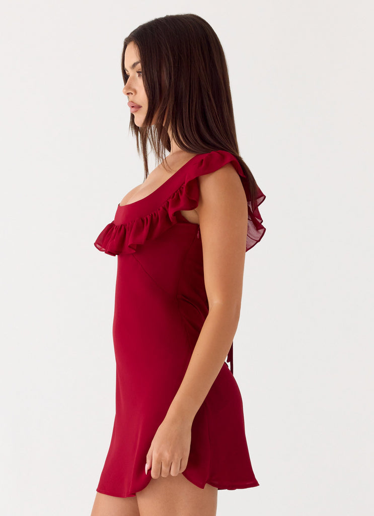 deep red mini dress Malina Mini Dress