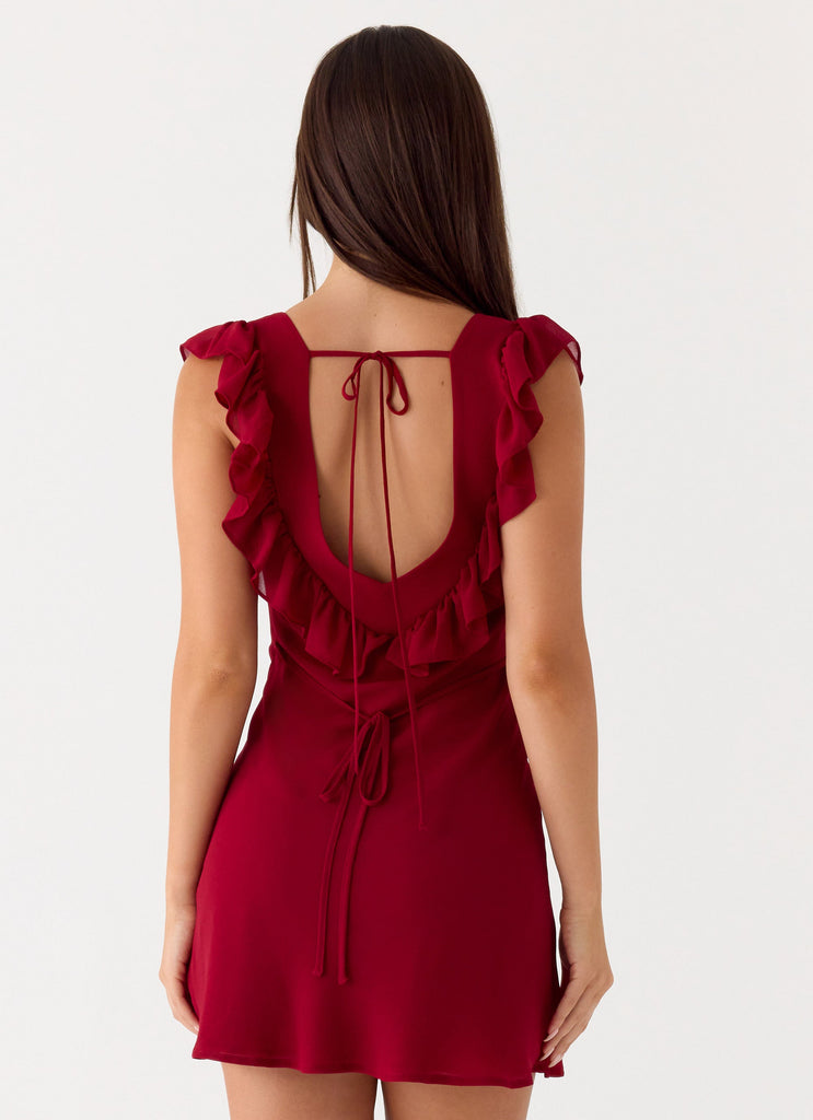 Malina Mini Dress - Deep Red – Peppermayo US