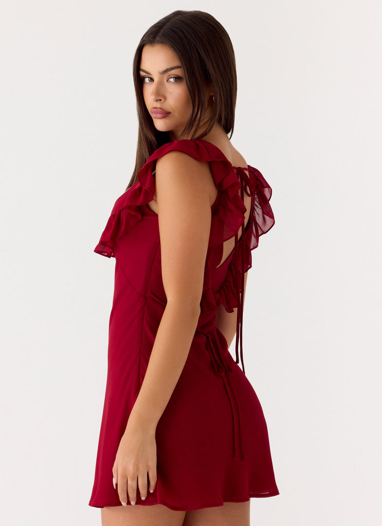 Malina Mini Dress - Deep Red – Peppermayo US