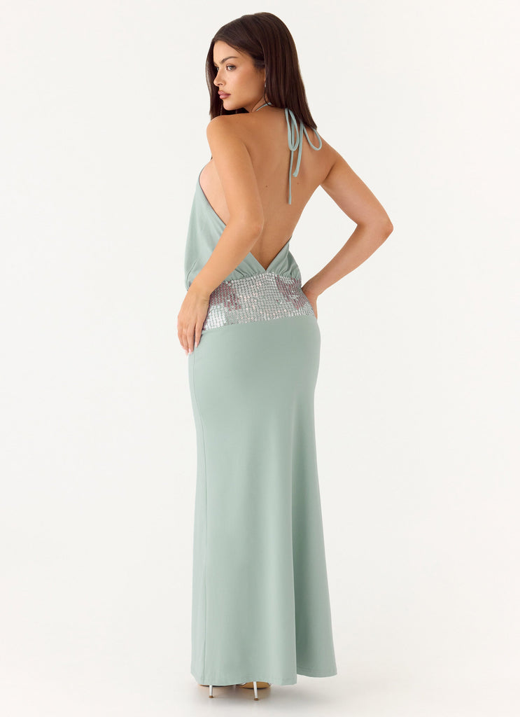 Marcie Halter Maxi Dress - Mint Mint / US 8 Marcie Halter Maxi Dress - Mint Mint / US 8