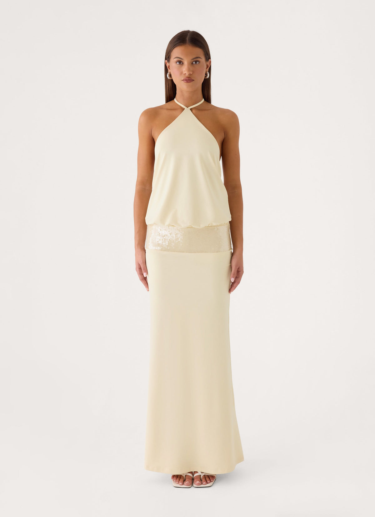 Marcie Halter Maxi Dress - Butter Yellow