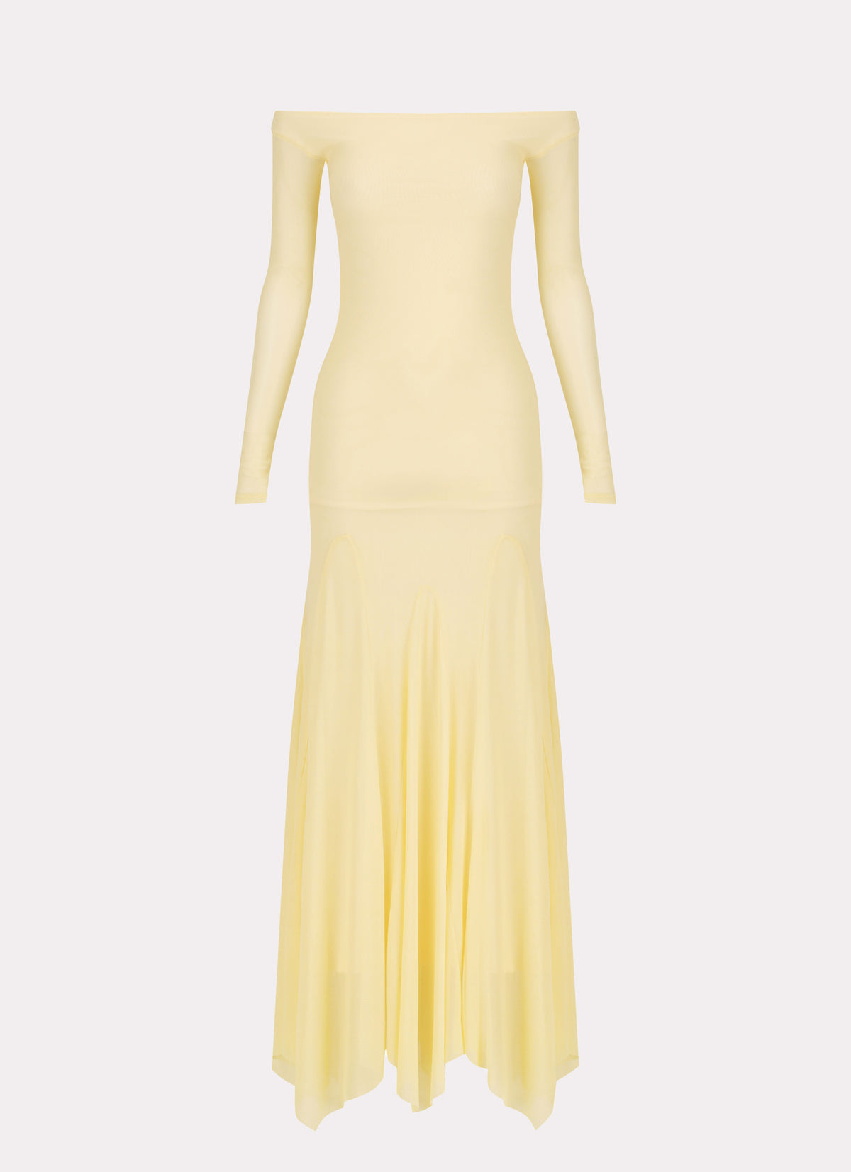 Womens Maribel Maxi Dress in the colour Yellow in front of a light grey background