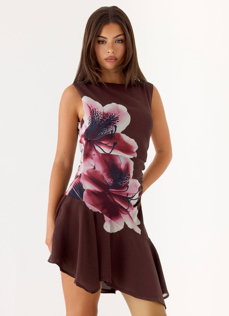 Maris Asymmetrical Mini Dress - Velvet Bloom Maris Asymmetrical Mini Dress - Velvet Bloom