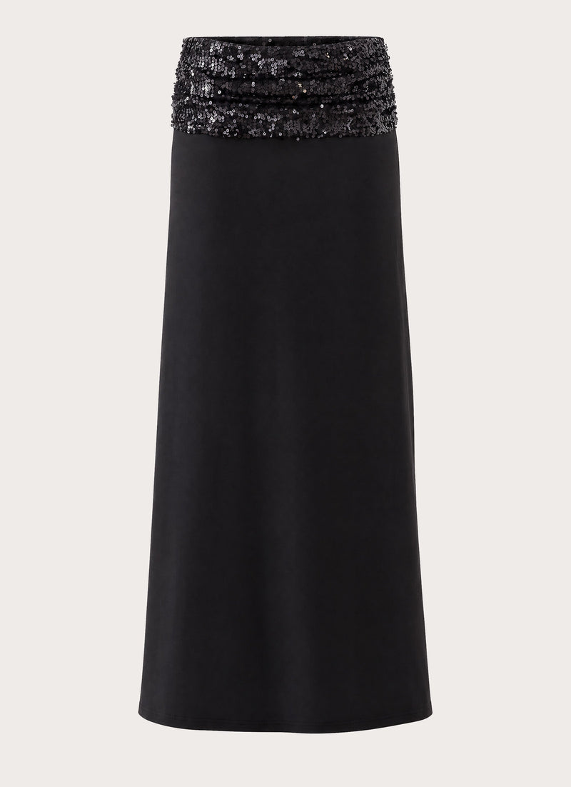 Marista Sequin Maxi Skirt - Black