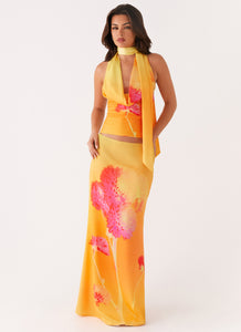 Marrakesh Maxi Skirt Orange Floral – Peppermayo US