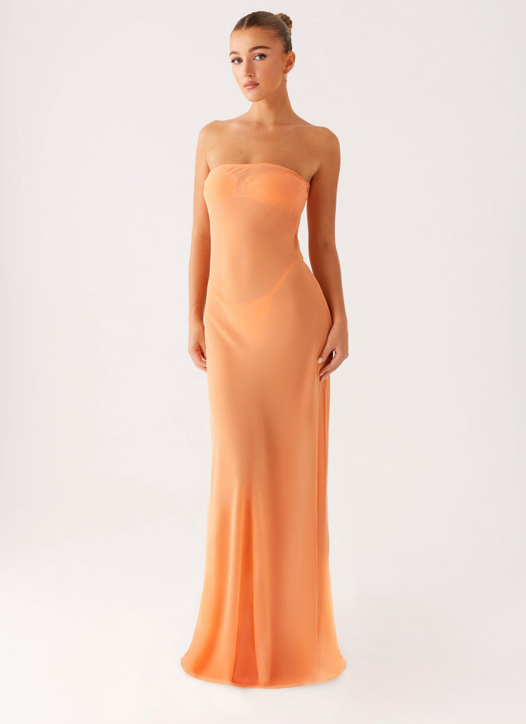 Mattie Strapless Maxi Dress - Orange Peppermayo US Mattie Strapless Maxi Dress - Orange Peppermayo US