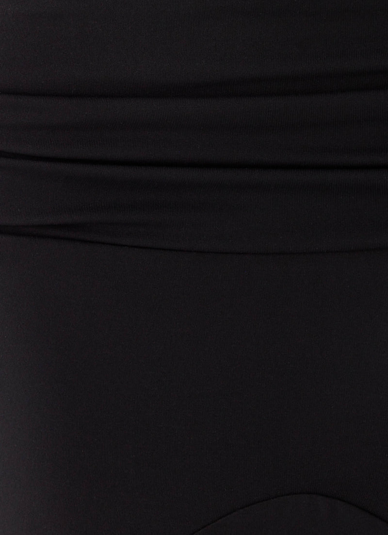 Maura Asymmetric Midi Skirt - Black