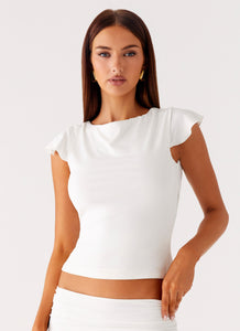 Maxina Cap Sleeve Top - White