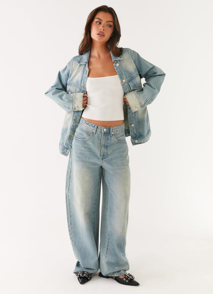 Maxwell Baggy Denim Jeans - Washed Blue – Peppermayo US