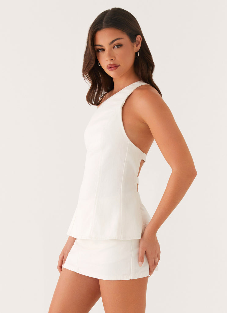 Maysa Denim Top - Ivory