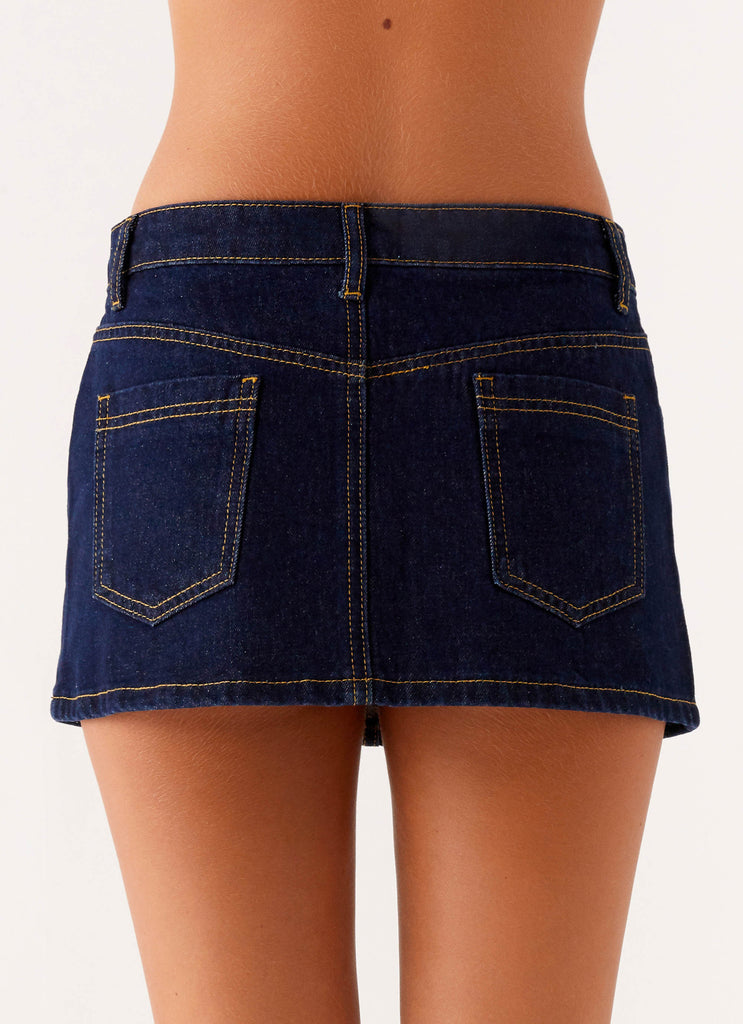 Maysa Low Rise Mini Skirt - Indigo