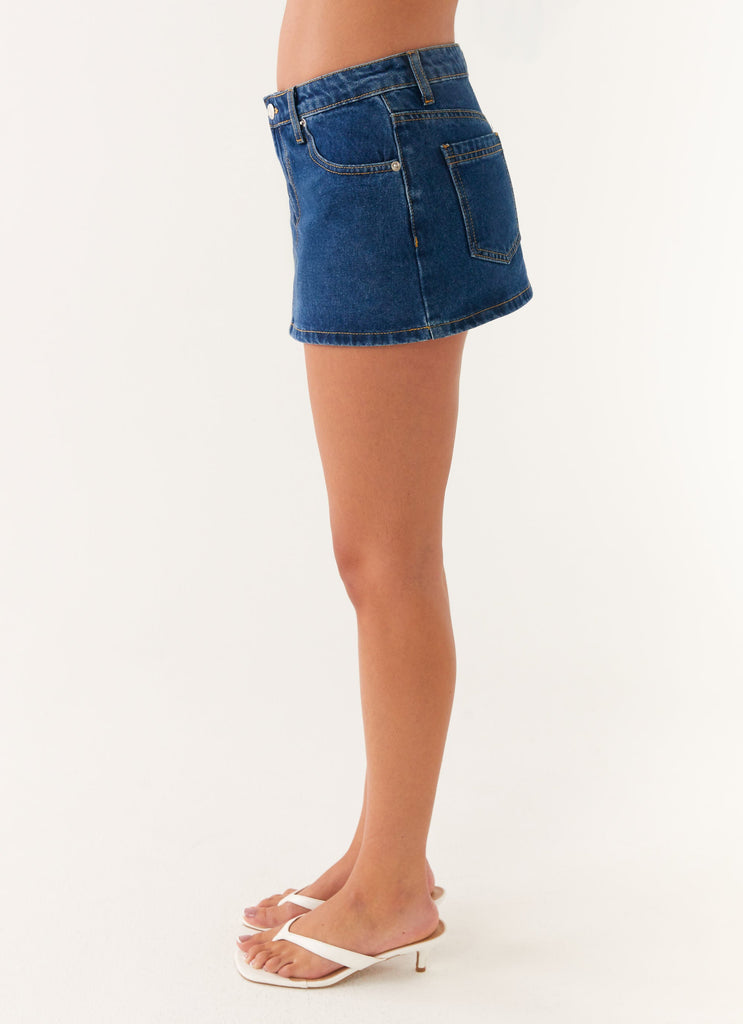 Maysa Low Rise Mini Skirt - Dark Blue