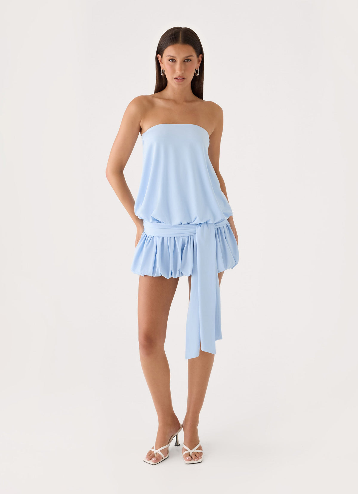 Mazie Strapless Mini Dress - Powder Blue