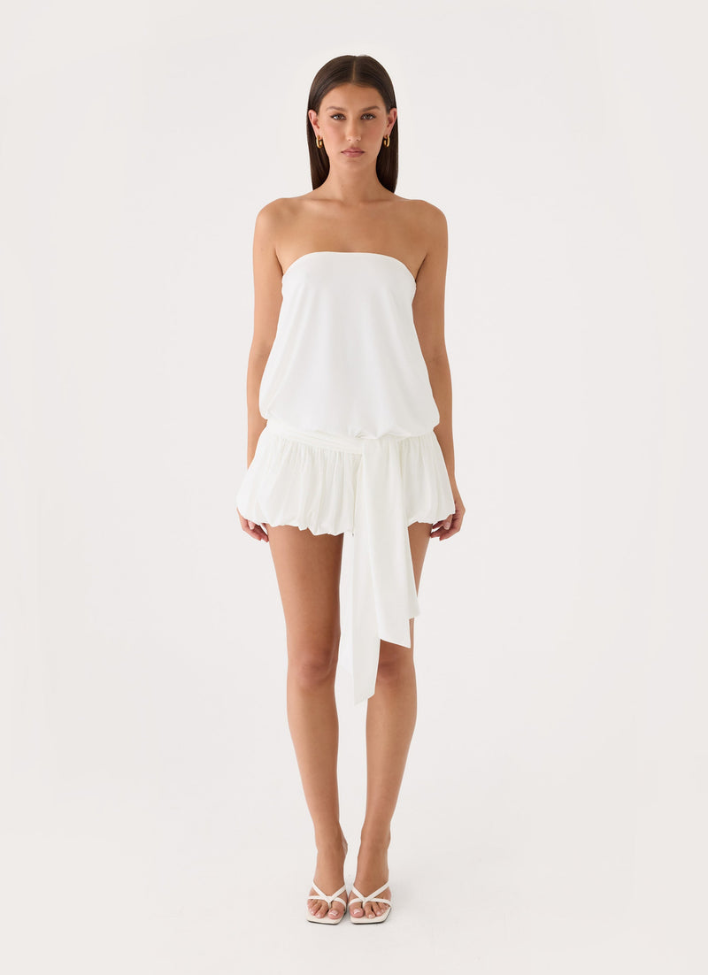 Mazie Strapless Mini Dress - White