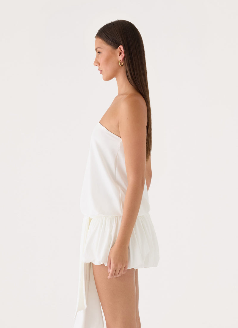 Mazie Strapless Mini Dress - White