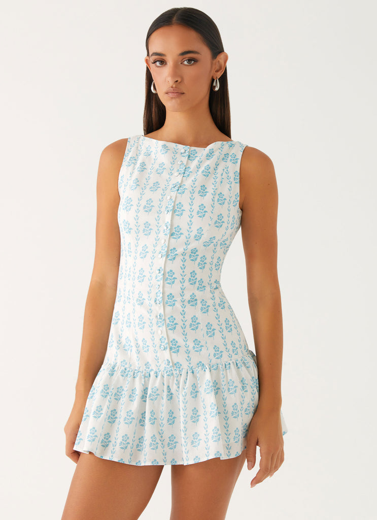 Meggie Linen Mini Dress - Sweet Daydream Print