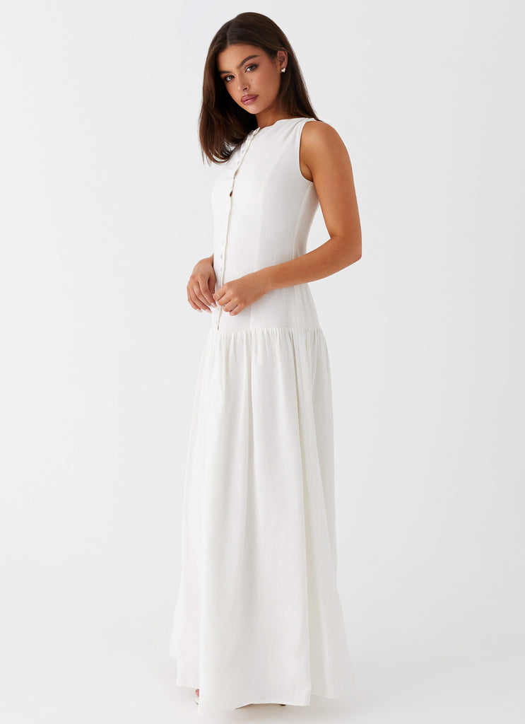 Meggie Linen Maxi Dress - White Peppermayo US Meggie Linen Maxi Dress - White Peppermayo US