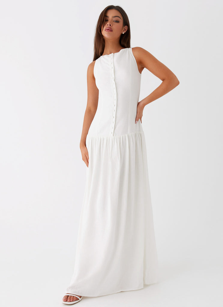 Meggie Linen Maxi Dress - White Peppermayo US Meggie Linen Maxi Dress - White Peppermayo US