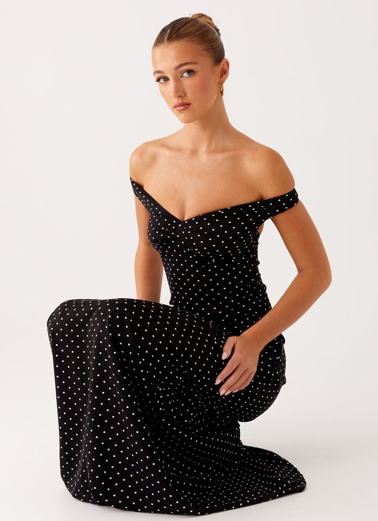 Melany Maxi Dress - Black Polka Dot Peppermayo US Melany Maxi Dress - Black Polka Dot Peppermayo US