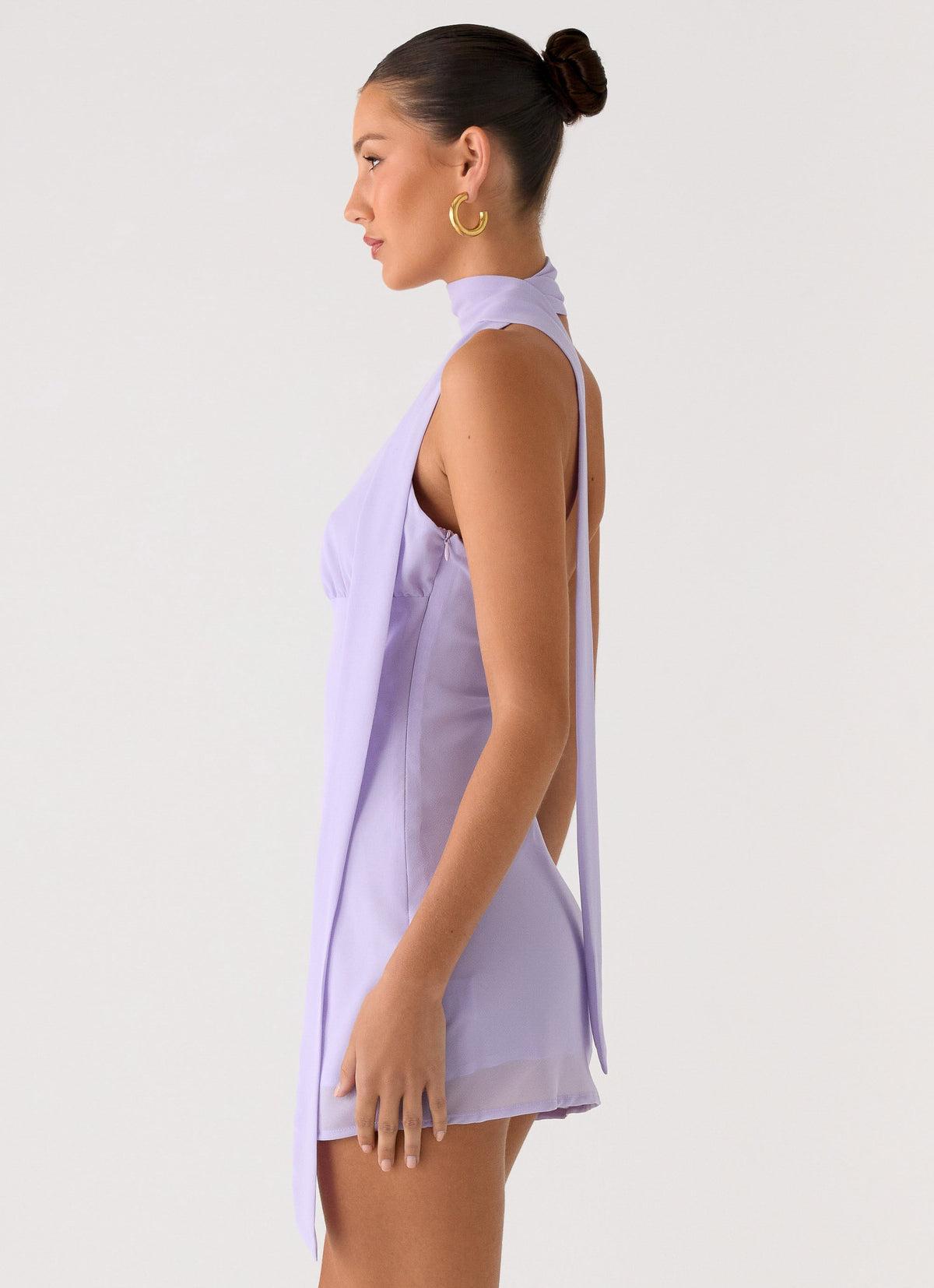 halter top purple dress Maxi Halter Neck A Melisande Scarf Neck Mini Dress