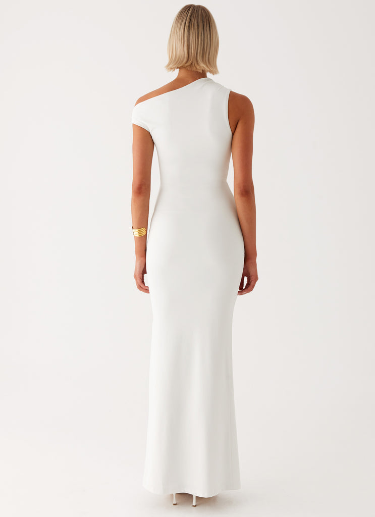 Womens Mendes Maxi Dress in the colour White in front of a light grey background