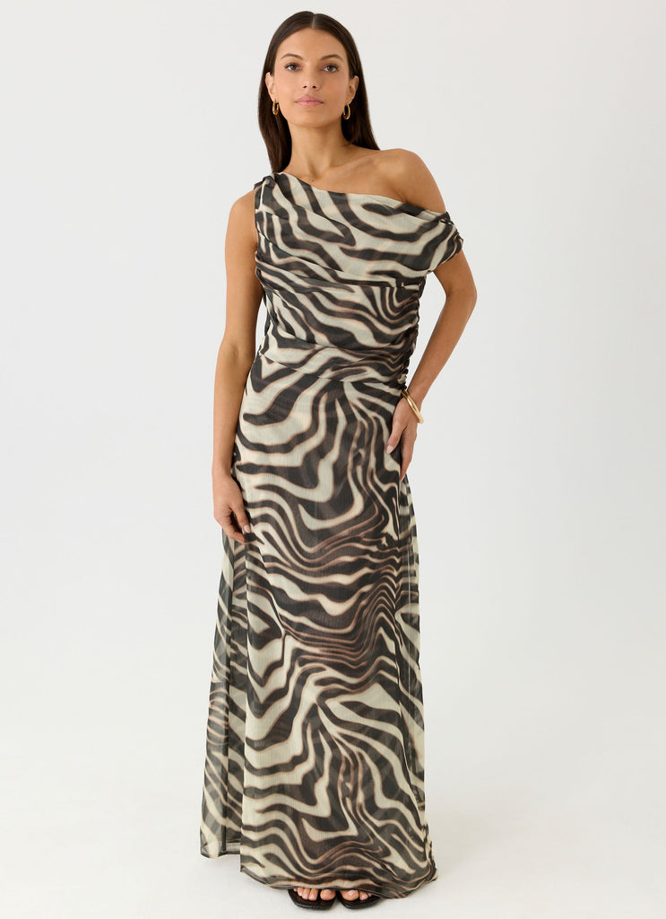 zebra print formal dress Mernas Maxi Dress