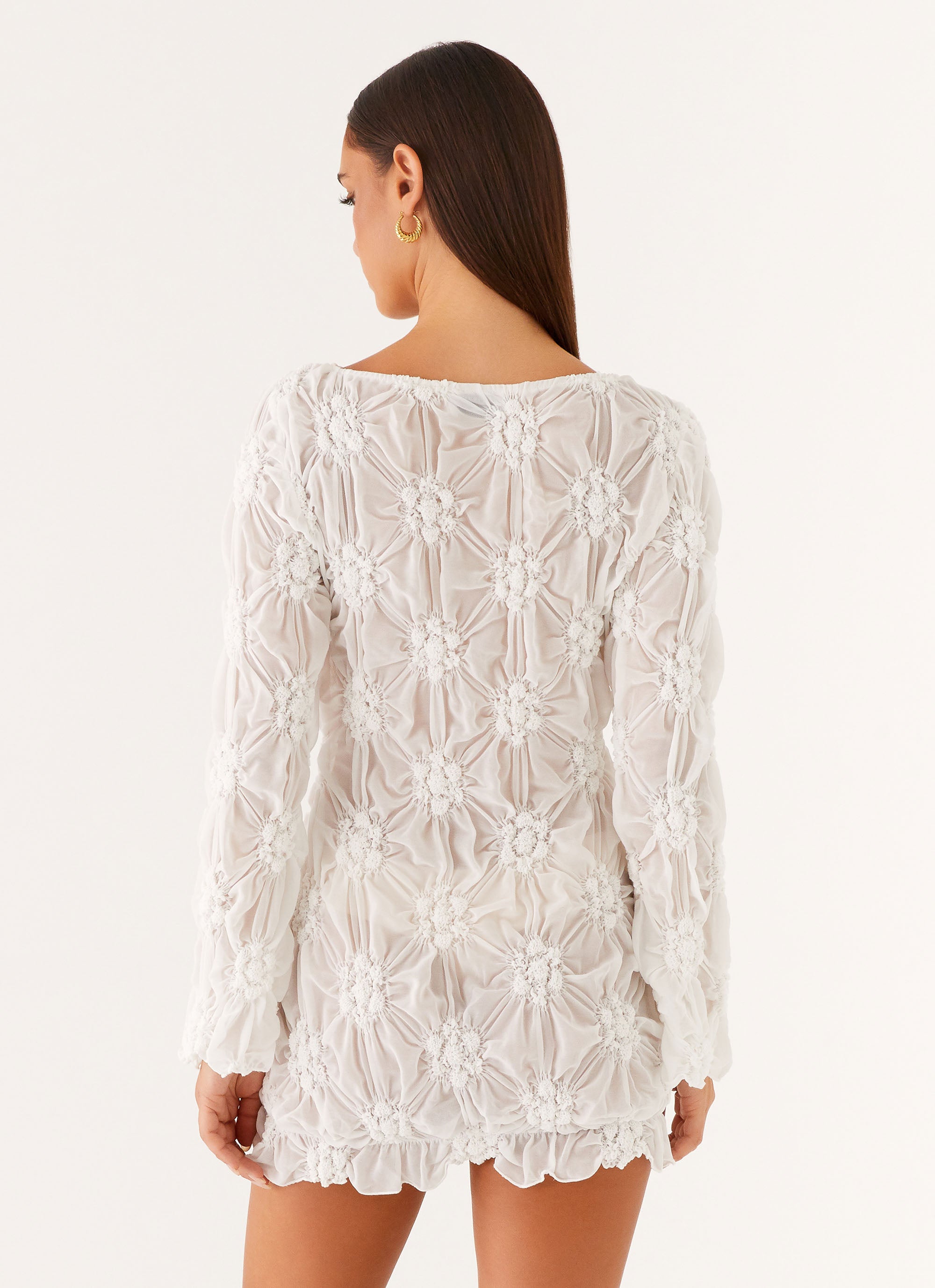 Mia Long Sleeve Dress - Ivory Ivory / US 4 Mia Long Sleeve Dress - Ivory Ivory / US 4