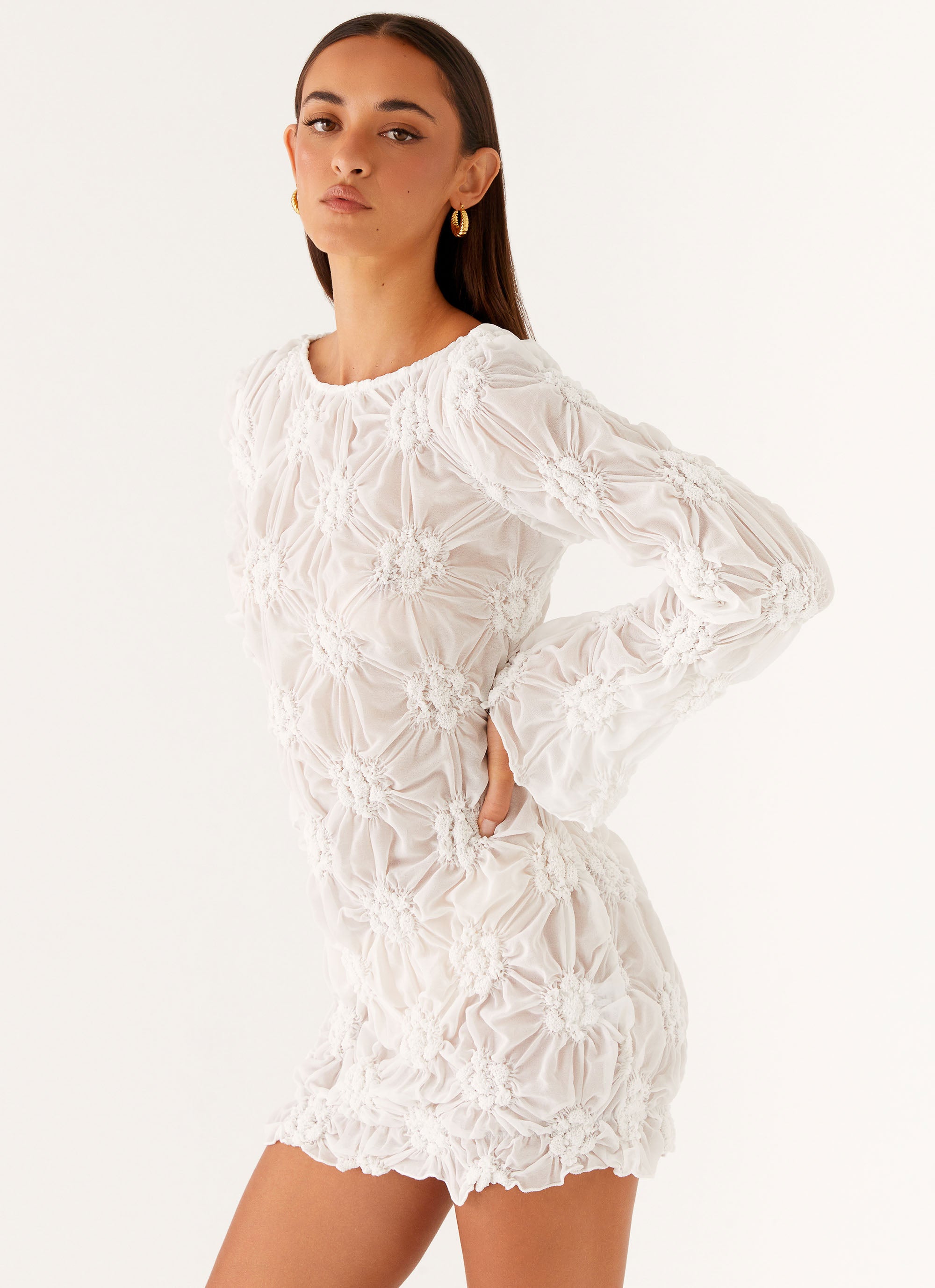 Mia Long Sleeve Dress - Ivory Ivory / US 4 Mia Long Sleeve Dress - Ivory Ivory / US 4