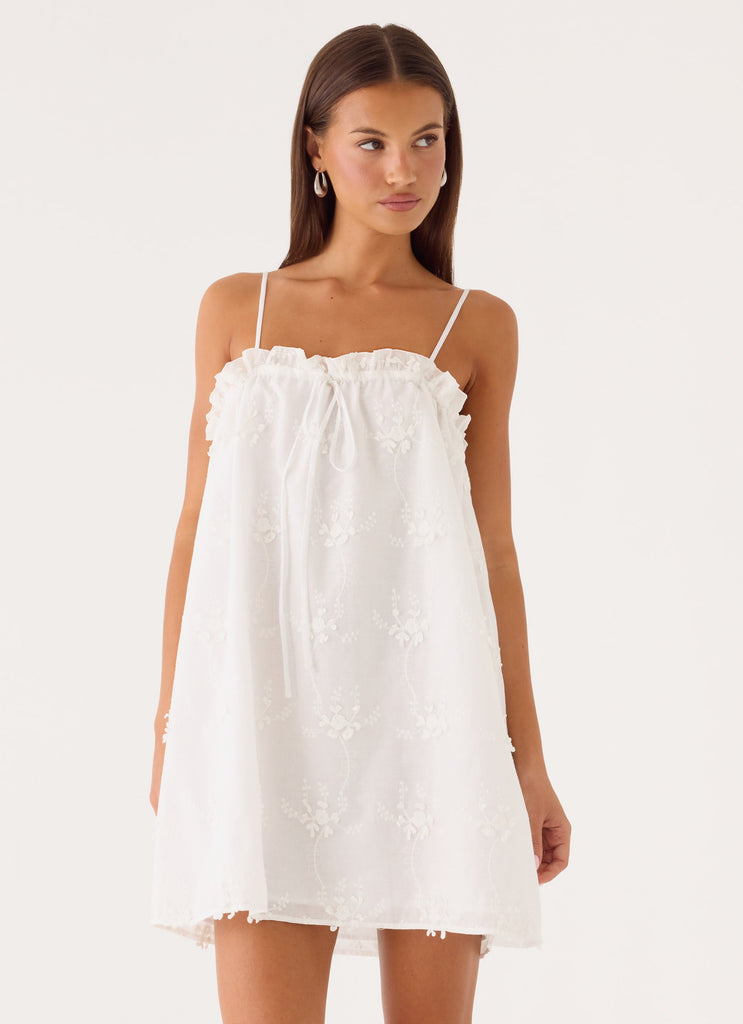 white slip mini dress Mianna Cotton Mini Dress