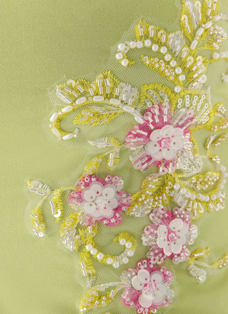 Michele Floral Top - Lime