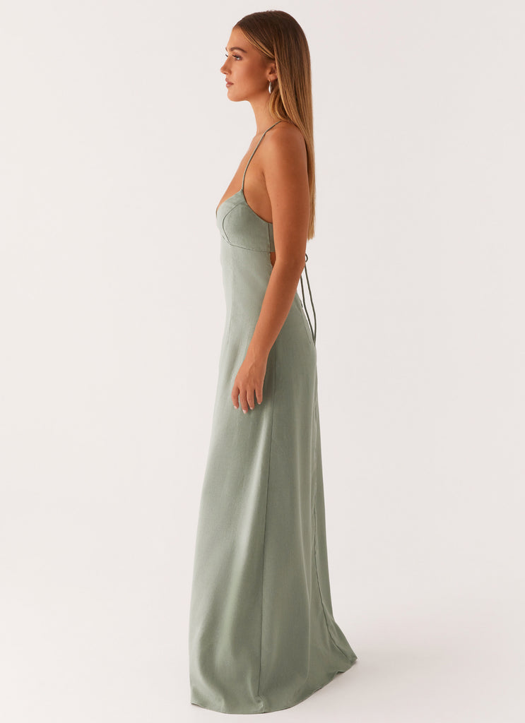 Middle Ground Linen Maxi Dress - Sage Peppermayo US Middle Ground Linen Maxi Dress - Sage Peppermayo US