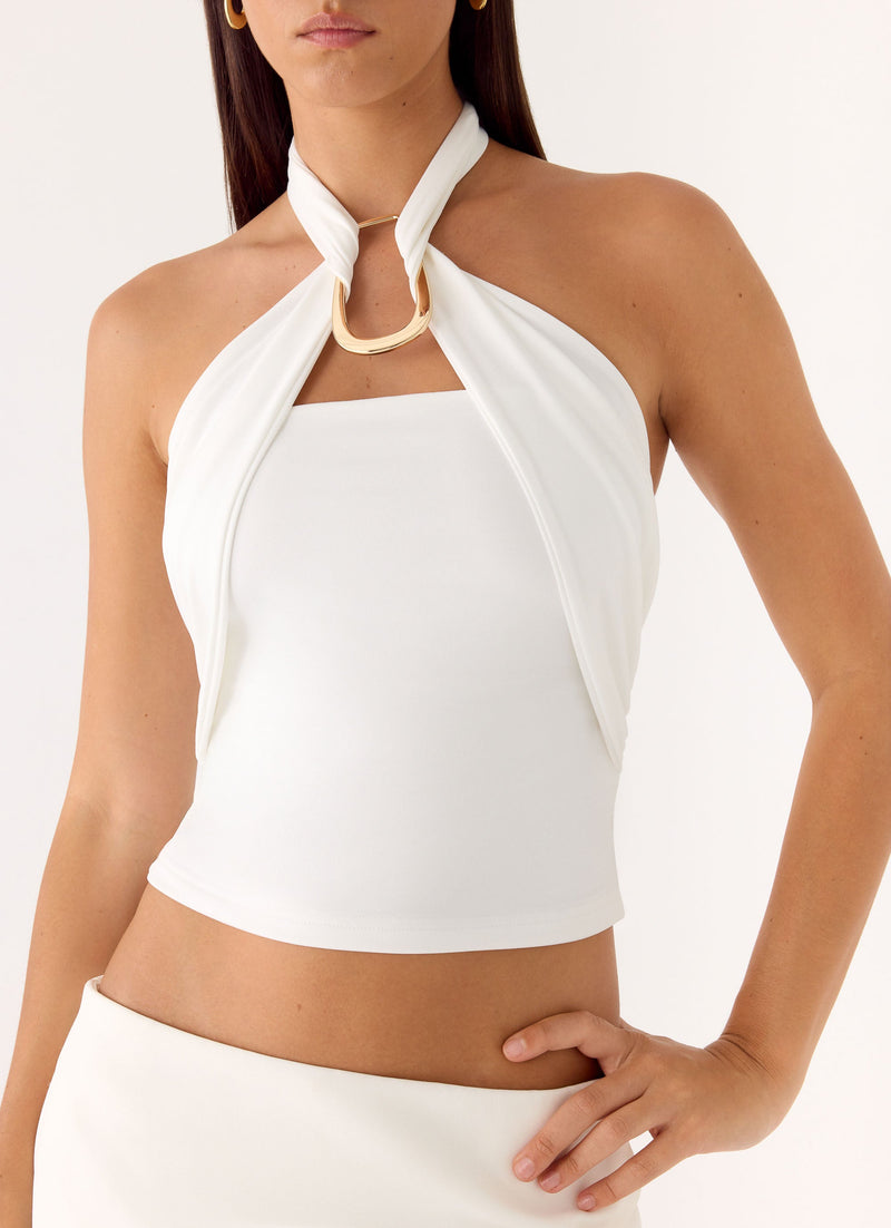 Midnight Sky Top - White