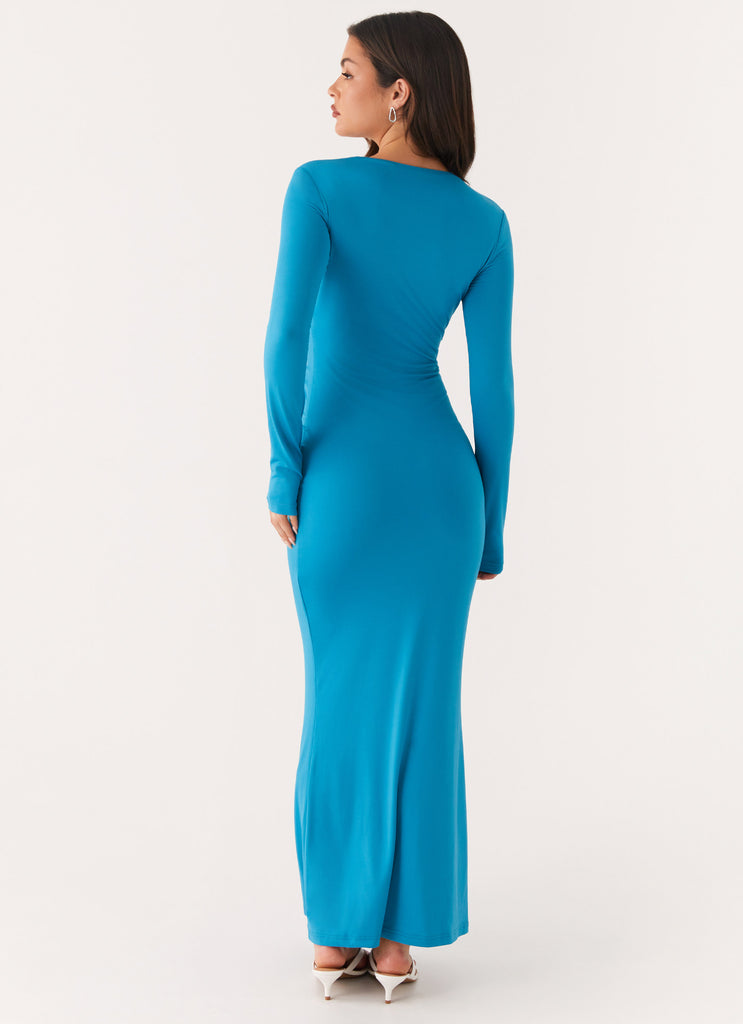 Miesha Long Sleeve Maxi Dress - Blue Peppermayo US Miesha Long Sleeve Maxi Dress - Blue Peppermayo US