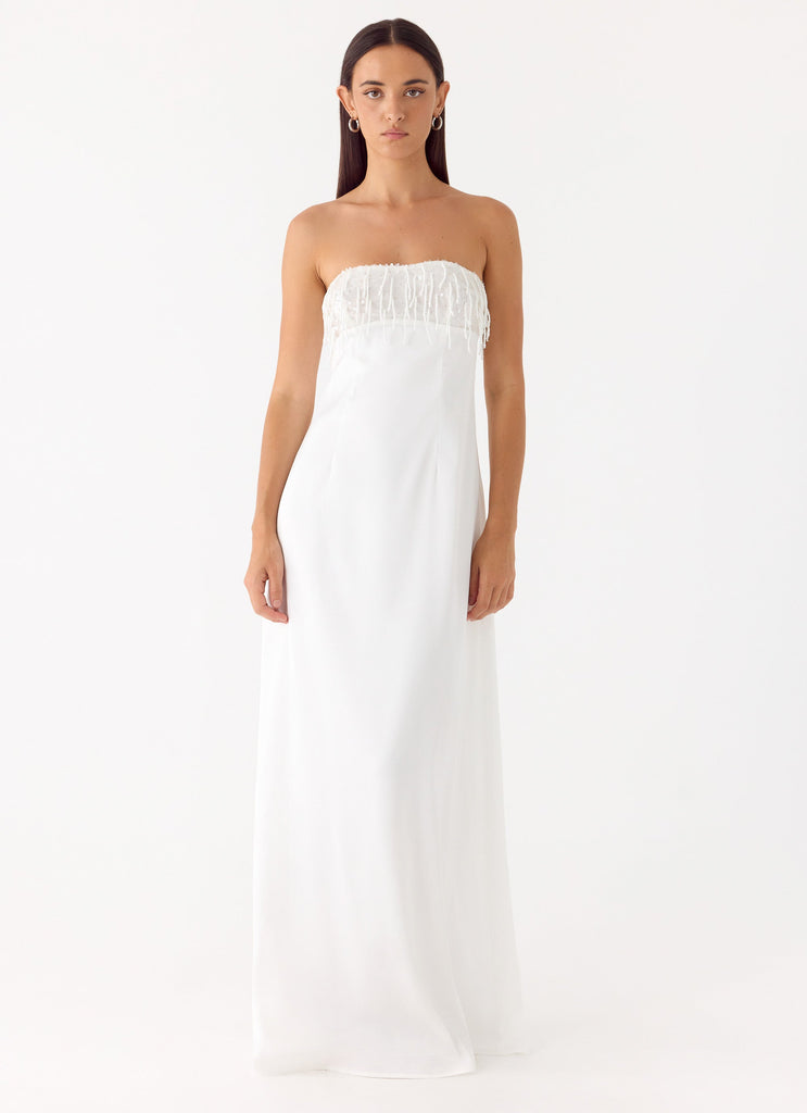 Miftie Beaded Sequin Maxi Dress - White White / US 10