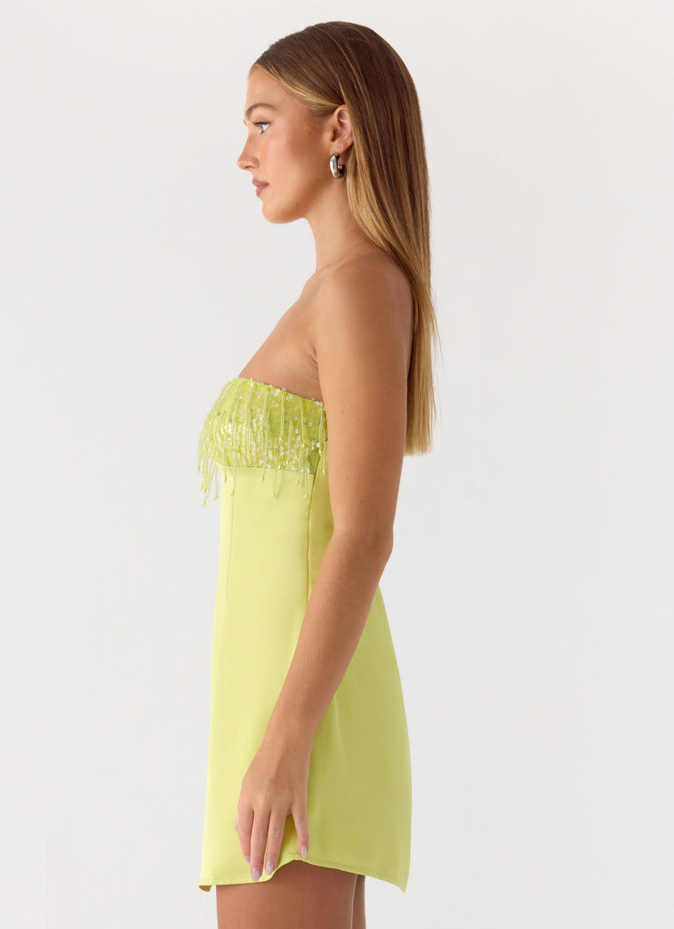 Miftie Beaded Sequin Mini Dress - Lime Lime / US 10