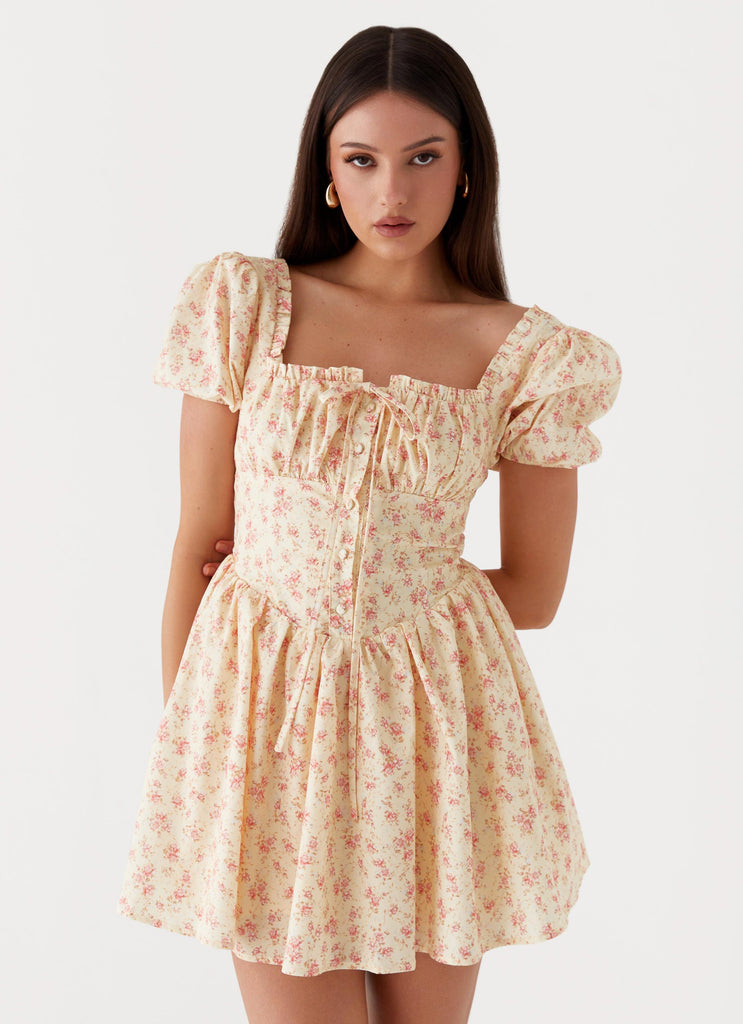 Mila Mini Dress - Yellow Ditsy Floral Mila Mini Dress - Yellow Ditsy Floral