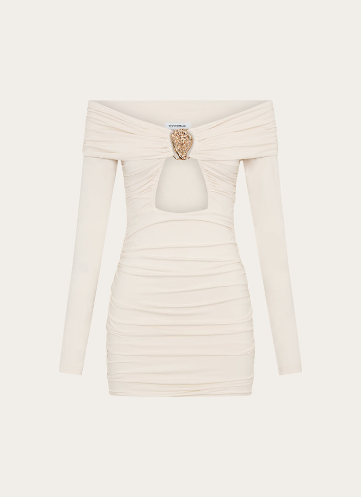 Millie Mini Dress - Ivory Peppermayo US Millie Mini Dress - Ivory Peppermayo US