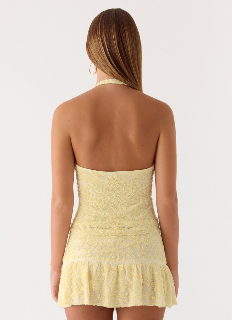 Mimi Beaded Top - Yellow