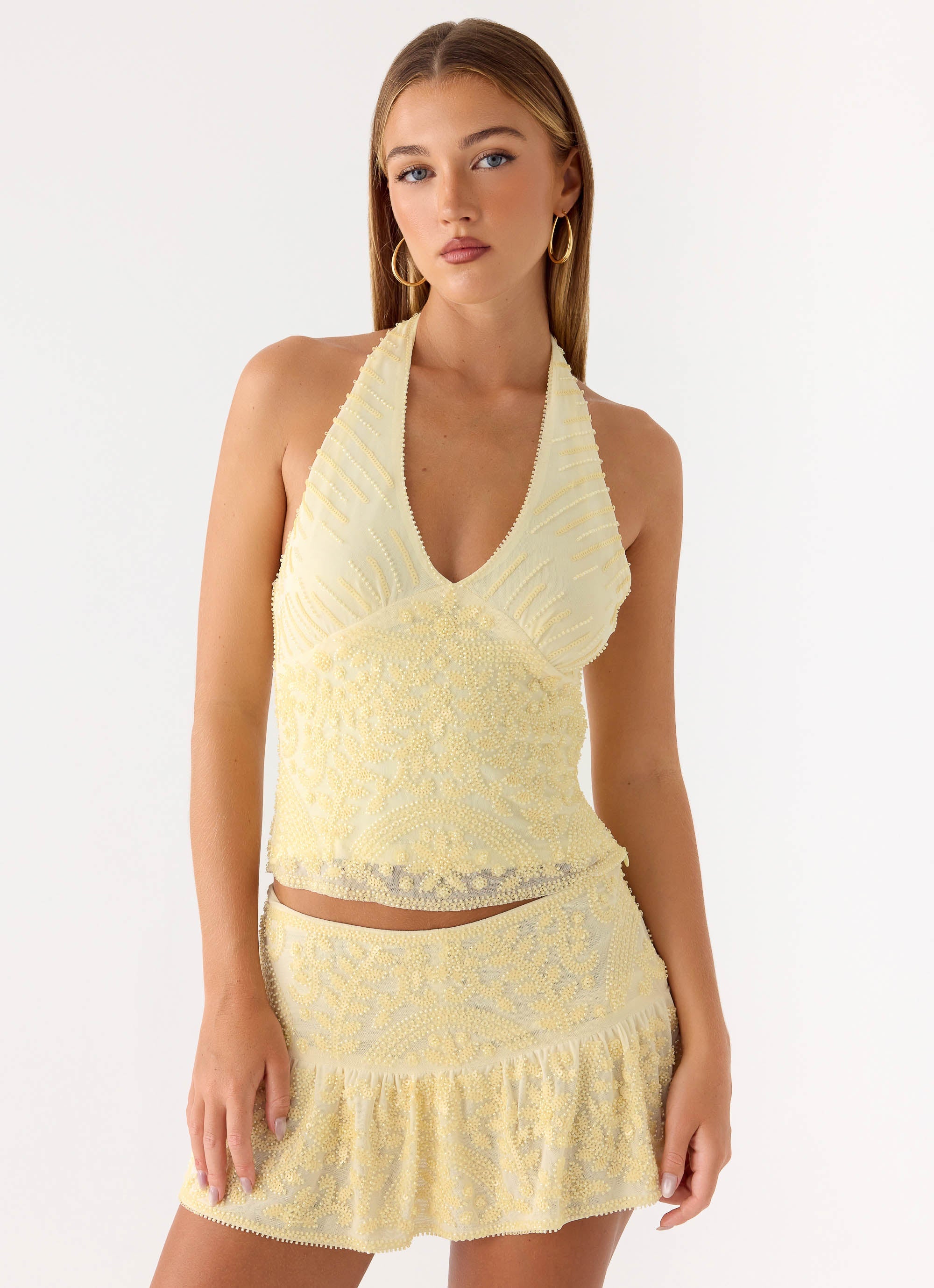 Yellow Ridding Top Mimi Beaded Top - Yellow – Peppermayo US