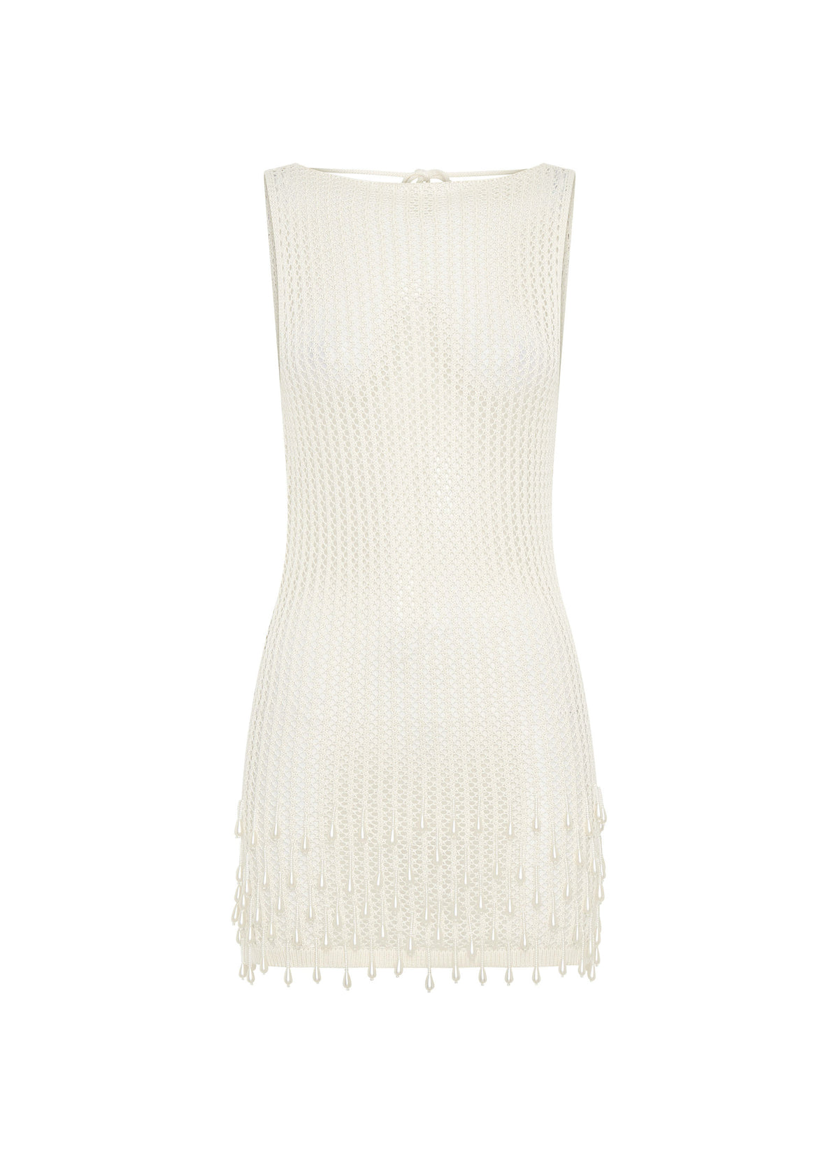Miracle Beaded Crochet Mini Dress - Ivory