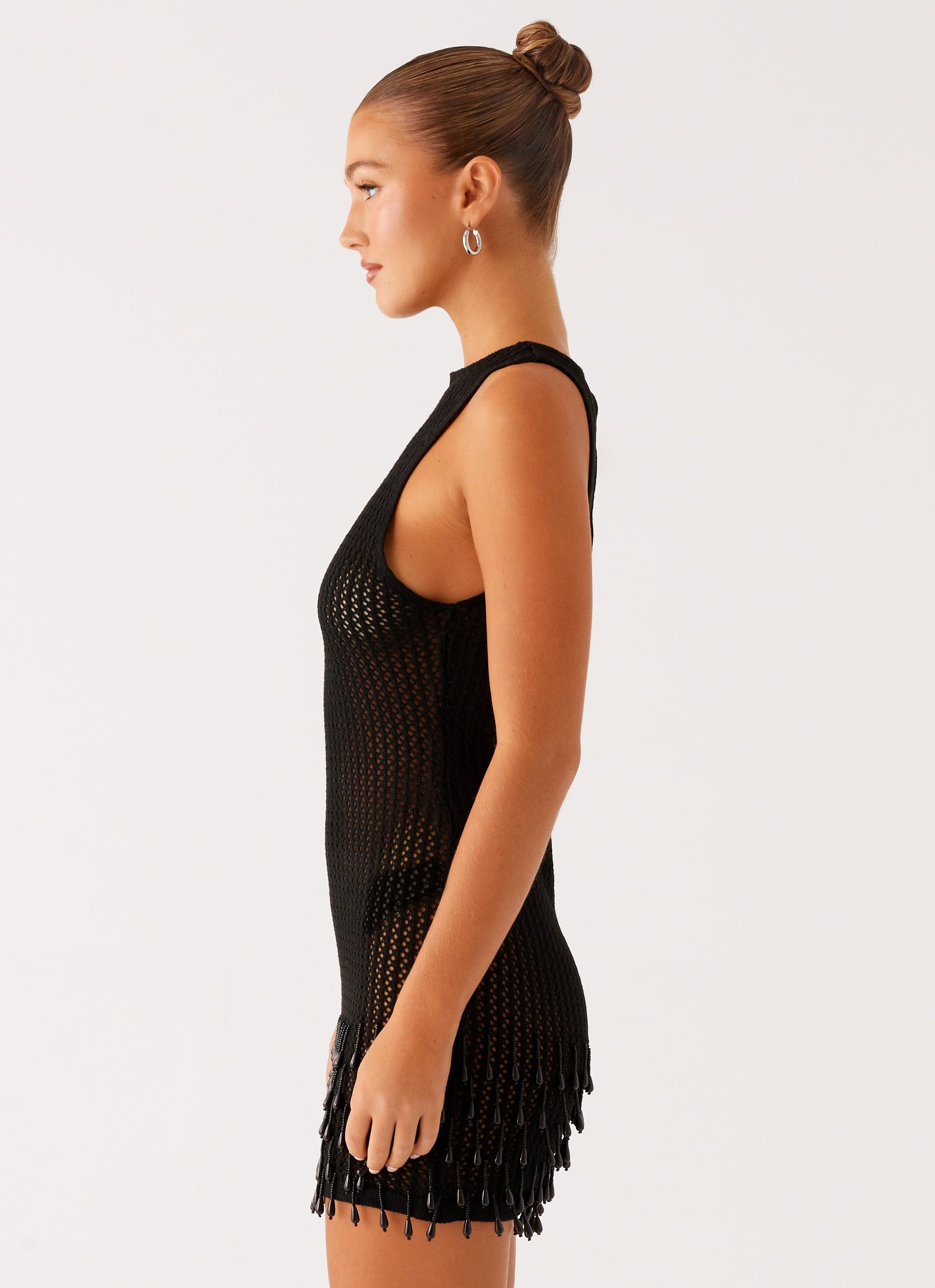 Miracle Beaded Crochet Mini Dress