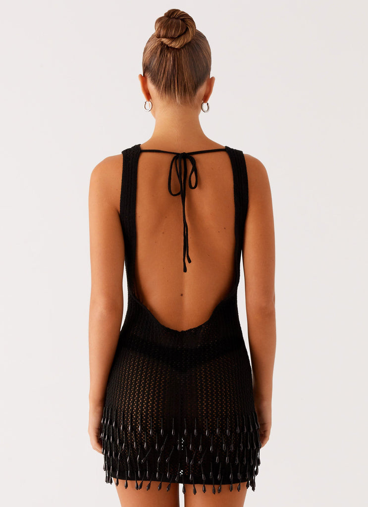 Miracle Beaded Crochet Mini Dress - Black Peppermayo US Miracle Beaded Crochet Mini Dress - Black Peppermayo US