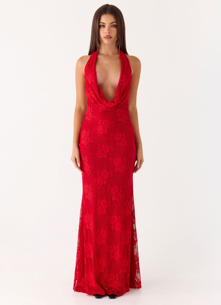 Mitchella Lace Maxi Dress - Red Red / US 4 Mitchella Lace Maxi Dress - Red Red / US 4