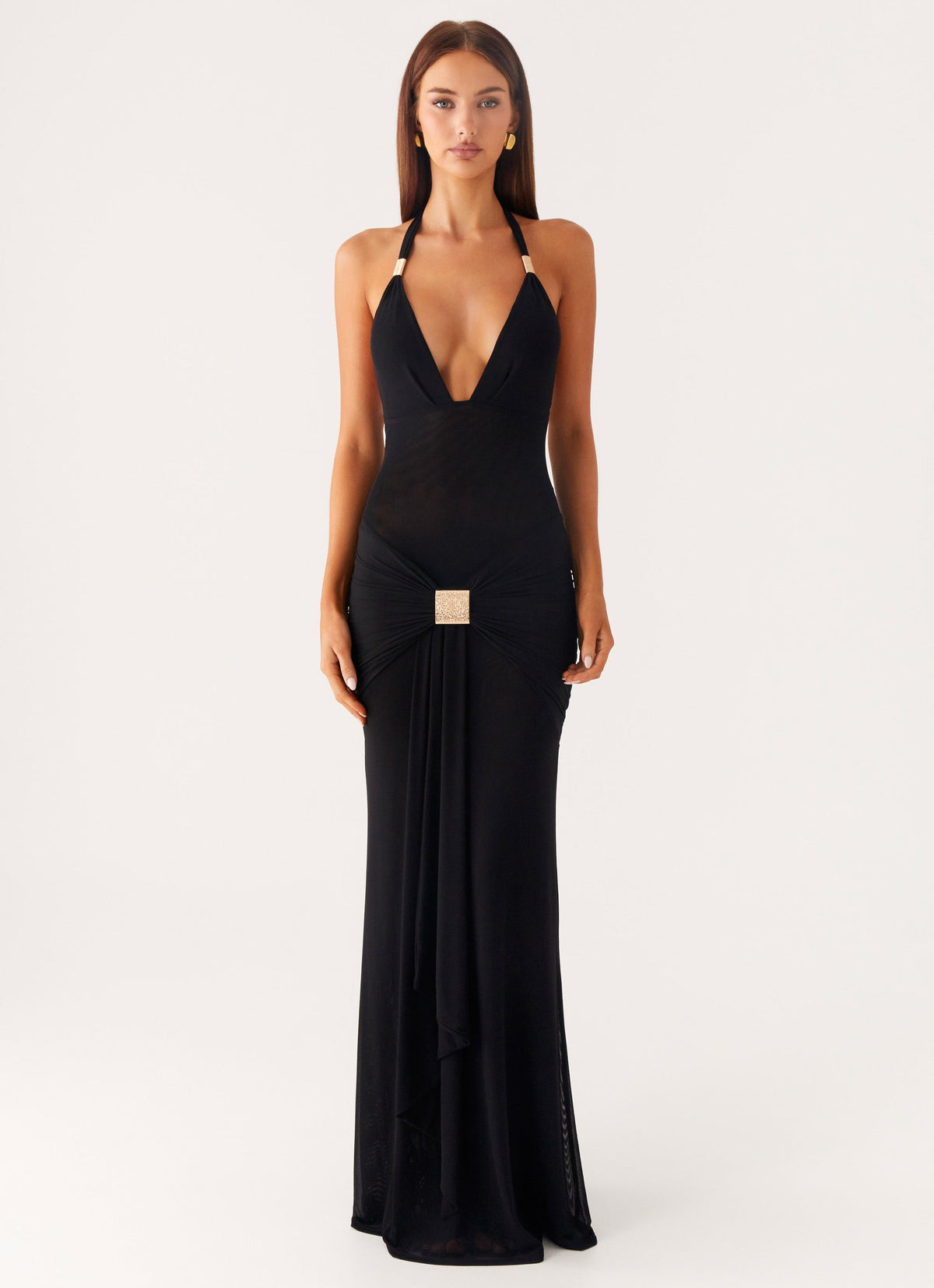 Miyah Halter Hardware Maxi Dress